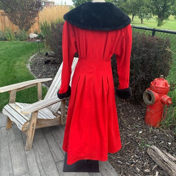 Vintage Votre Nom Penny Lane Coat Wool Faux Fur Double Breasted Overcoat - Picture 7 of 16